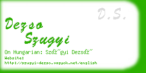 dezso szugyi business card